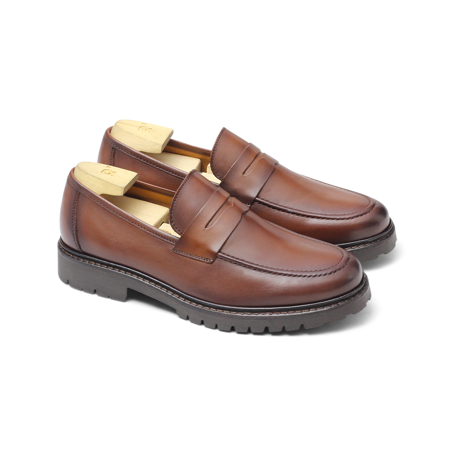 Mocassin en cuir Marron semelle crantee Mika Rudy s Paris