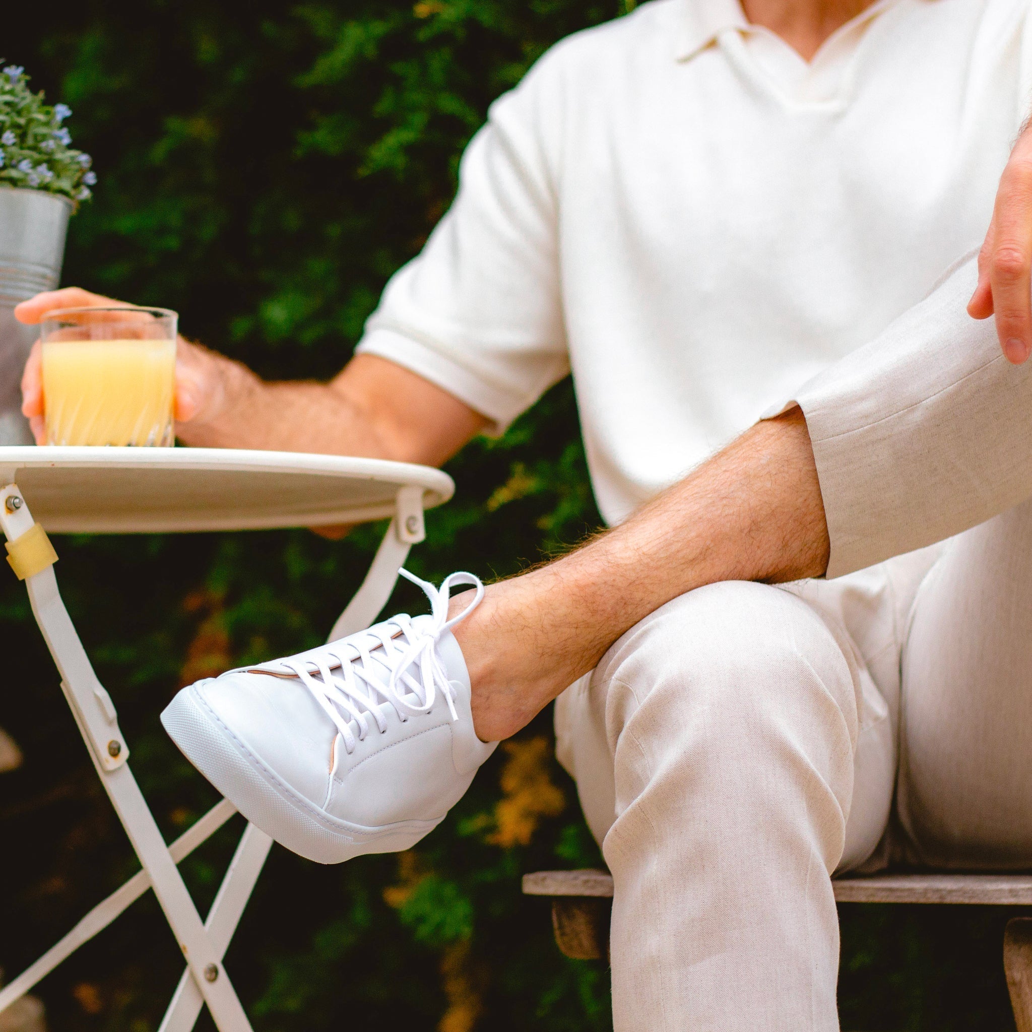 chaussures avec pantalon en lin