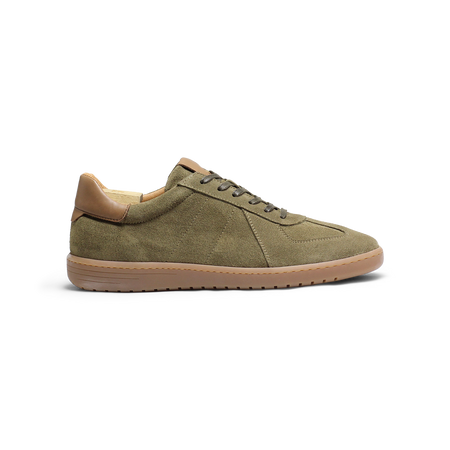 Sneakers / Basket en velours kaki semelle miel-8