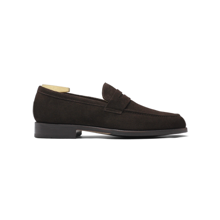 Mocassin en velours marron<br> Votre 2ème paire à <strong><span style=