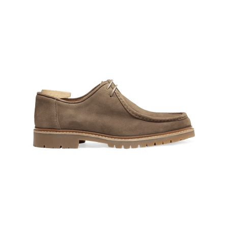 Derby en velours taupe<br> Votre 2ème paire à <strong><span style=
