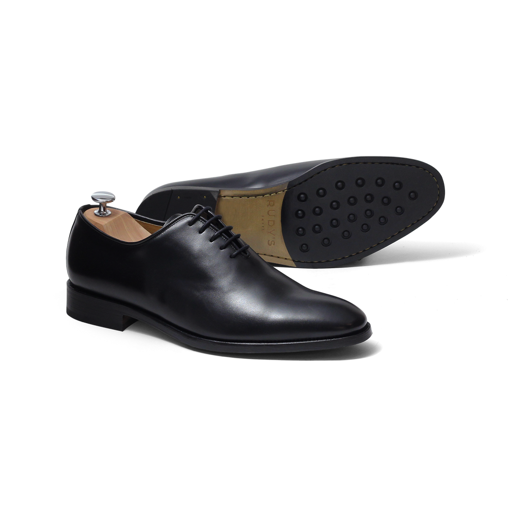 Wendy - Chaussures richelieu fleuri homme - cuir noir - Maison Hardrige