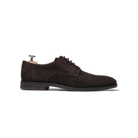 Derby en cuir velours marron<br> Votre 2ème paire à <strong><span style=
